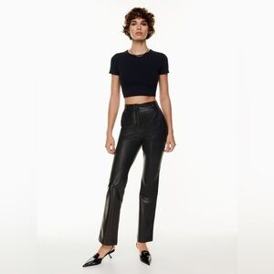 Babaton Aritzia Publish Pant High-rise bootcut faux leather pants black size 2